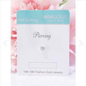 미니골드 14K 큐빅 화이트 피어싱 3MM ENOM4038