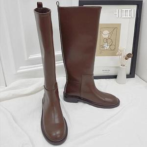 [에피소드블랑] 20대 30대 여성 가을 가죽 롱부츠 3cm
