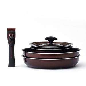 퀸센스 홈앤캠핑 분리형 냄비 프라이팬 세트 매직 핸들 6P