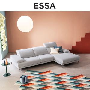 [GS단독][쿠션&상품권증정] 에싸 에블린 4인 카우치형 헤드기능 카시미라 패브릭 소파 / 상품권 증정