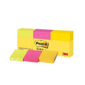 3M 포스트잇 강한점착용 노트 653-3 형광