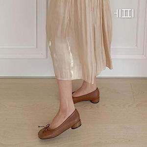 [에피소드블랑] 여자 리본장식 굽낮은 구두 2.5cm