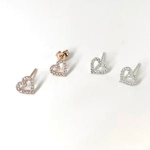 [폭스타일] [925 Silver] 쁘띠 블링하트 귀걸이