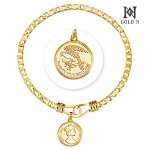 골드앤 14K 로프 엘리자베스 코인 팔찌