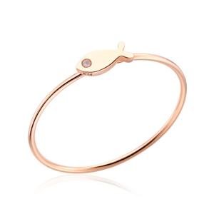 [비앤비골드] 14K 물고기 탄생석 1mm문스톤 텐션링반지 NPR29261