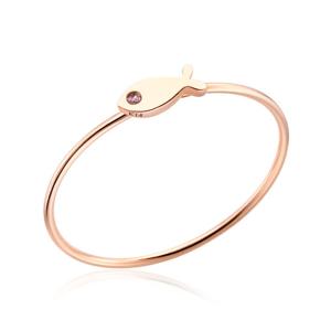 [비앤비골드] 14K물고기탄생석1mm핑크투어마린텐션반지NPR29265