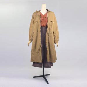 오버핏 허리 밴딩 사파리 후드 롱 야상 점퍼 (JA1WJ004)