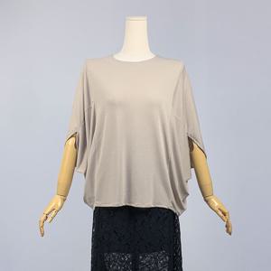 베이직 오버핏 가오리 절개 7부 티셔츠 (JA1WT043)