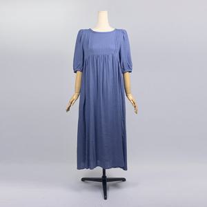 라운드넥 핀탁 린넨 롱 원피스 (JA1WO045)