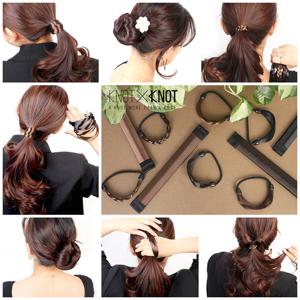 [KNOTXKNOT] 내추럴한 헤어 따음민자 인조머리끈 원터치당고머리