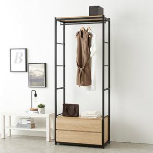 벨르 2단서랍형800 시스템 철재 행거 드레스룸 옷장