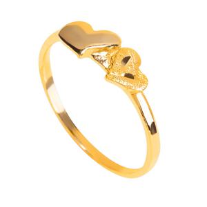 [엘렌쥬얼리]24K 순금 트윈 하트 금 반지