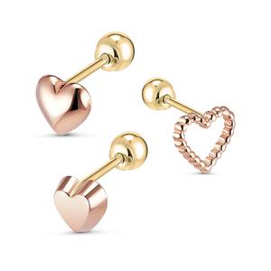 [도로시] 14k 쿠잉쿠잉 하트하트 피어싱(3type)(1개)