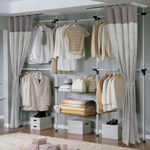 가화 수납 5단 옷걸이 더블커튼행거(3LB4502SDC_G)