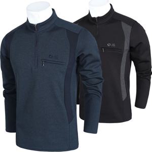 [노블진]AT 스판 남성집업티 등산기모티셔츠 겨울 등산티 긴팔