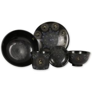 스케이터 블랙 도자기 식기 세트 전통 일본 그릇 접시