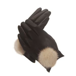 [MU SPORTS] 스마트터치 숏밍크방울 여성 가죽장갑 MK-41806