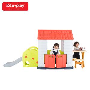 에듀플레이하우스4 코랄 (놀이집+미끄럼틀+책상의자세트)