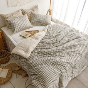 클라우드 깅엄체크 광목 차렵이불 패드세트 Q퀸