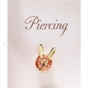 미니골드 14K 샴페인래빗 피어싱 ECOM4537