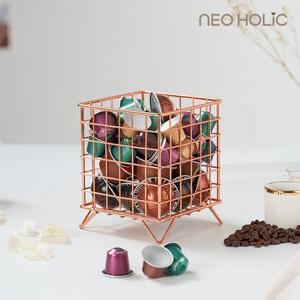 [네오홀릭] 다용도 철제 바구니 캡슐커피 보관함