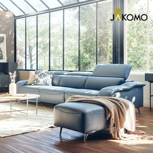 루아스 4인 기능성 슈렁큰 천연면피 소가죽 소파+스툴