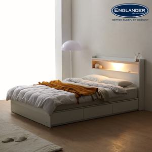 잉글랜더 오드리 편백원목 LED수납침대(DH7존라텍스독립-Q)