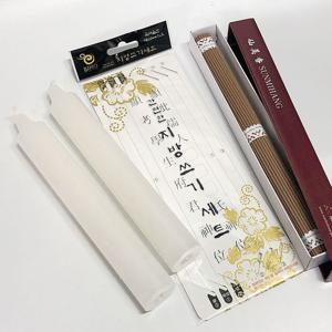 제수용세트 비호양초 제수용 양초세트 3호 양초+제사향+지방쓰기