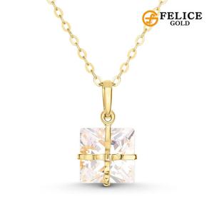 [펠리체골드] 14K 스퀘어 큐빅 목걸이