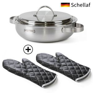 주방장갑 2P+전골냄비24CM 인덕션 통3중 올스텐 밀푀유나베냄비