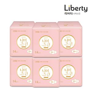 리버티 에어홀 니어스킨 생리대 중형 14Px6팩