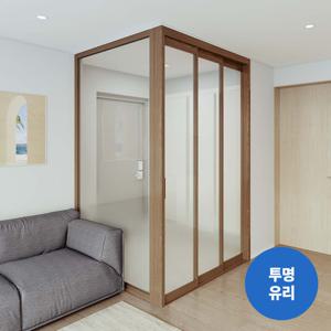 리바트집테리어 우디 3연동 중문 1000~1300(ㄱ자 오픈형 투명유리)