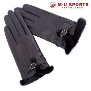[M.U] 밍크 리본 벨트 여성 가죽장갑 MK-41203