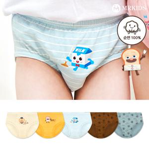 브레드이발소 투게더 순면 남아삼각팬티 아동속옷 5종세트