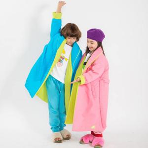 퍼키 아동 백 프린팅 여아 남아 양면 리버시블 롱패딩