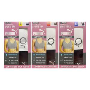 NEW 푸마 여성용 심리스 스포츠브라 2개 세트