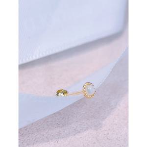 미니골드 14K [THANK YOU] 달리아 심플 오팔 피어싱 ENOM4109