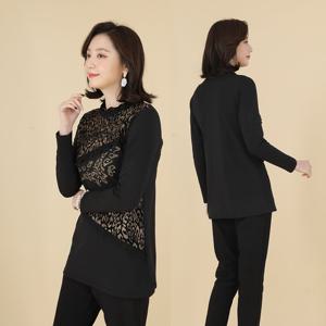 애비뉴투지 엄마옷 골드 호피 기모 가을 겨울 블라우스 A01142