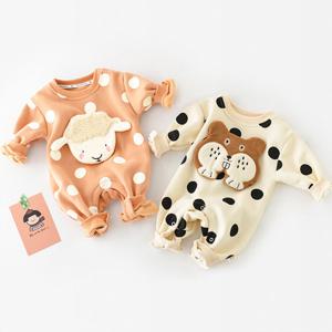 [조이멀티]양과 다람쥐 도트 기모 긴팔아동우주복204535