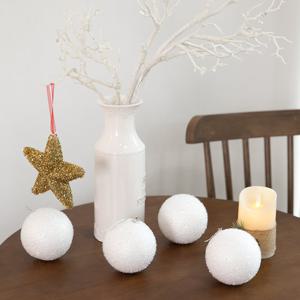 크리스마스 볼 트리 장식 화이트펀 100mm [2개입] 꾸미기 소품 용품 오너먼트 데코