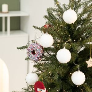 크리스마스 볼 트리 장식 화이트펀 60mm [6개입] 꾸미기 소품 용품 오너먼트 데코