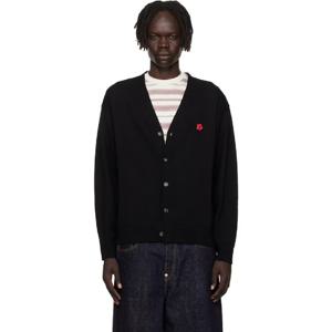 25 FW 겐조 남성 블랙 겐조 파리 보크 플라워 자수 가디건 252387M200006