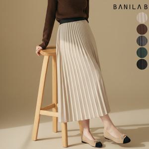 [바닐라비] 울 혼방 플리츠 밴딩 스커트
