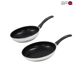 리빙아트 디오바코 IH티타늄코팅 스텐 후라이팬세트 2종H 후24+후28