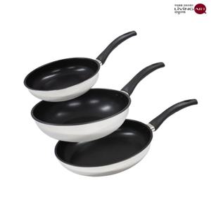 리빙아트 디오바코 IH티타늄코팅 스텐 후라이팬세트 3종A 후24+28+웍28