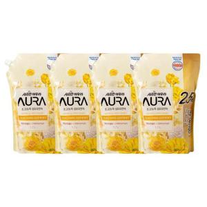 [샤프란] 아우라 미드나잇골드 1.7L x 4개 섬유유연제 리필형