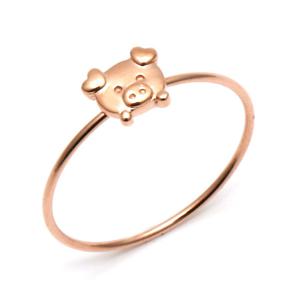 [비앤비골드] 14K 아기 돼지 텐션 유닛링 반지 NPR21630