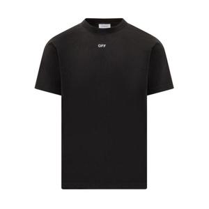 오프화이트 반팔 티셔츠 OMAA027C99JER017 1001 BLACK WHITE