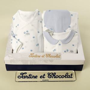 [쇼콜라](출산백일선물세트)베리배냇가운+우주복TNNWQX12UW-118