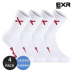 [EXR]EXR 여성 스포츠 쿠션 베이직 스탠다드 장목양말 4P_WHRD